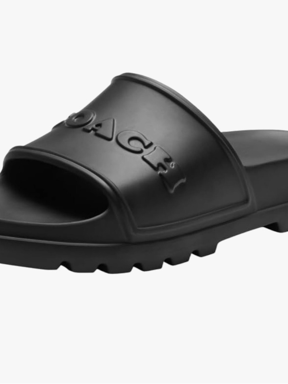Coach Black Slide Sandals - Logo Band